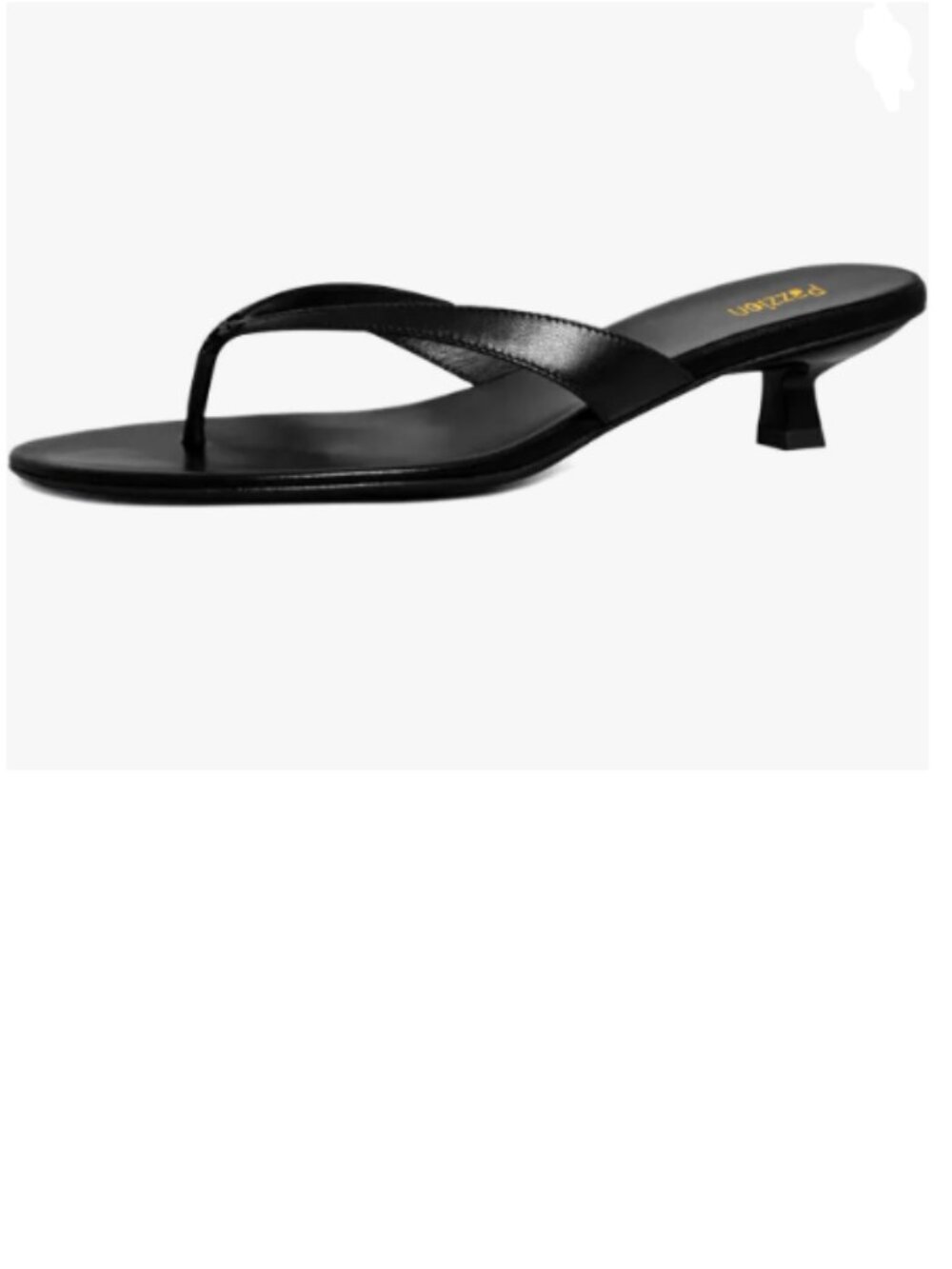 Pazzion Black Open Toe Kitten Heels Flip Flop Slip On Low Heel Thong Sandal